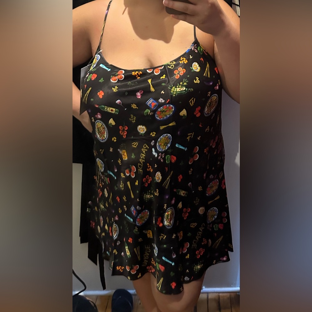 Italy print slip dress